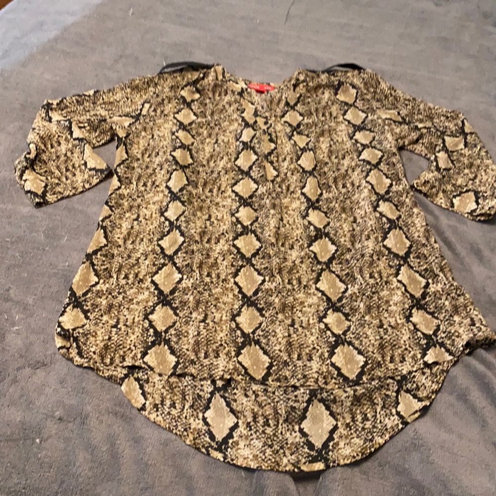 Mix & Co. Snake Skin Print Blouse 1X
